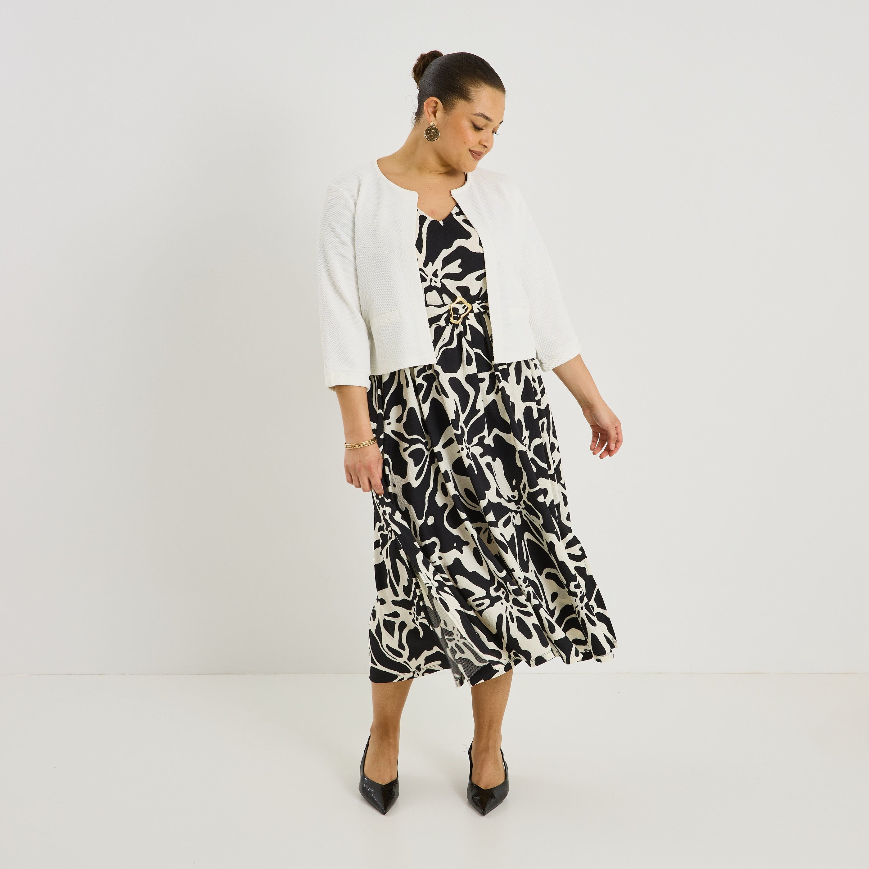 Bol&eacute;ro en maille textur&eacute;e femme