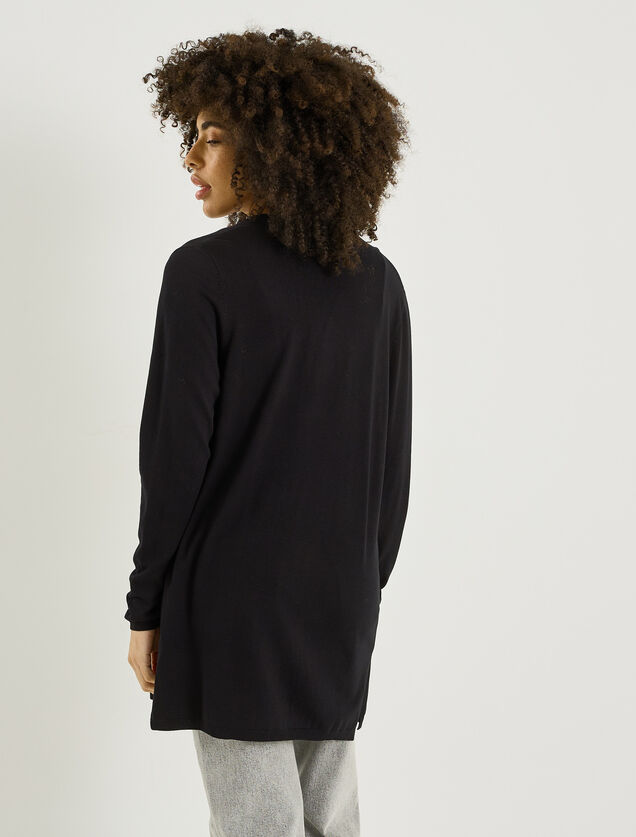 Gilet long uni femme
