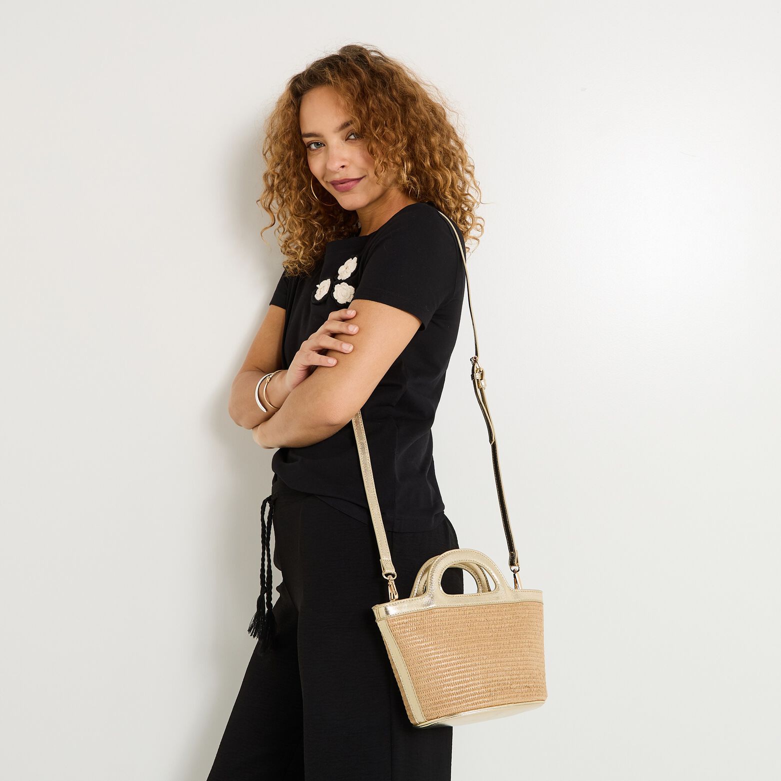 Sac seau bi-matière femme