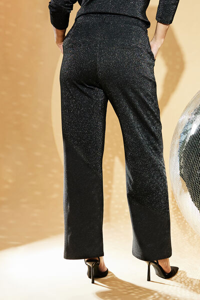 Pantalon large paillettes femme