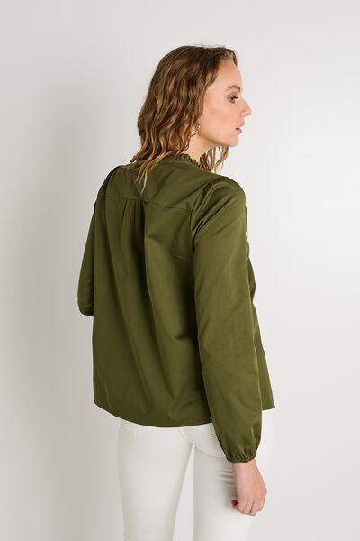 Chemisier broderies contrastées femme