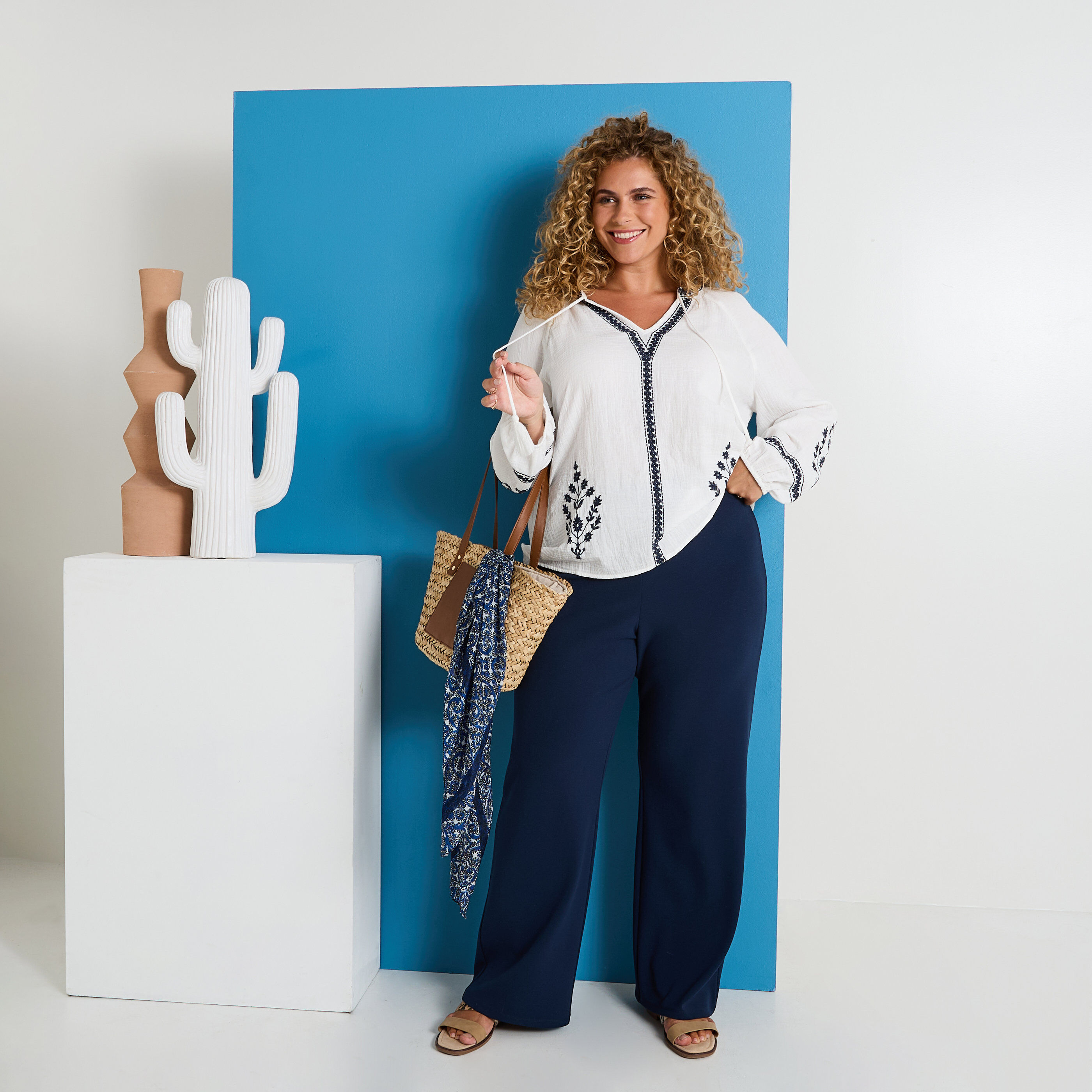 Pantalon fluide en maille femme