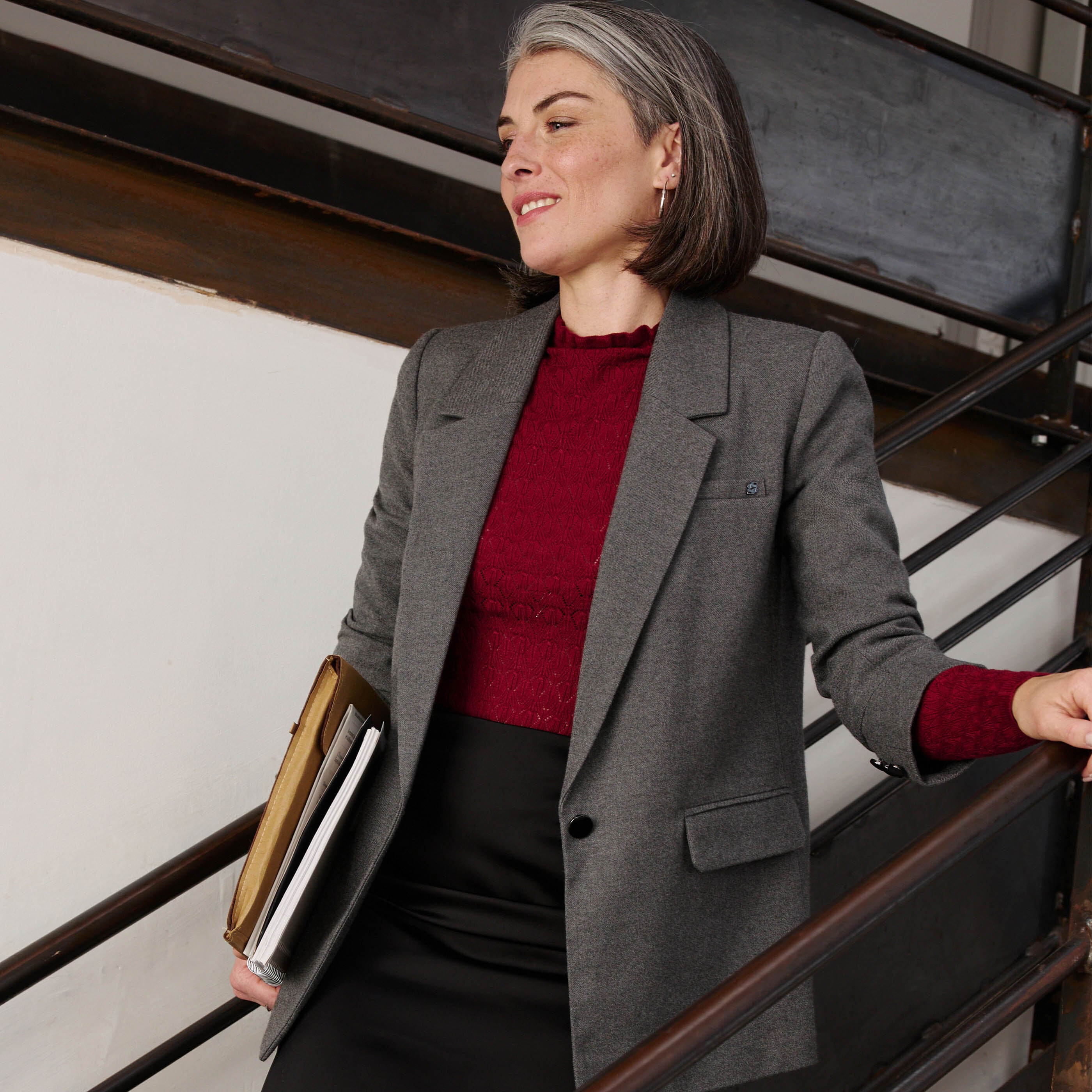 Veste blazer col tailleur femme