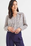 Blouse à smock fleurie