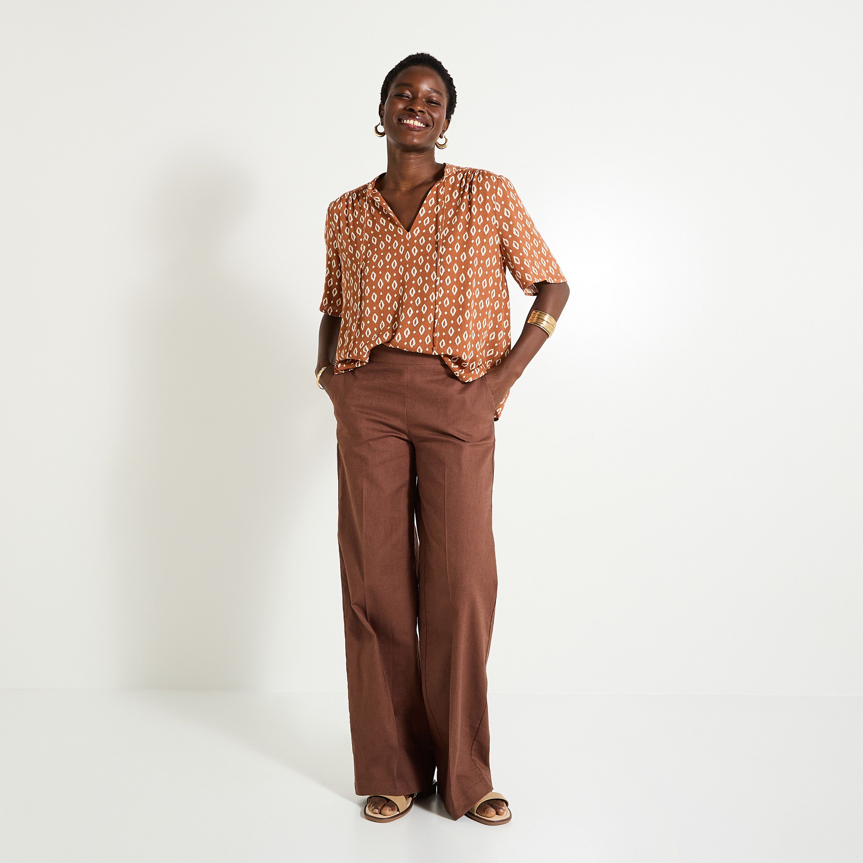 Blouse imprim&eacute;e femme