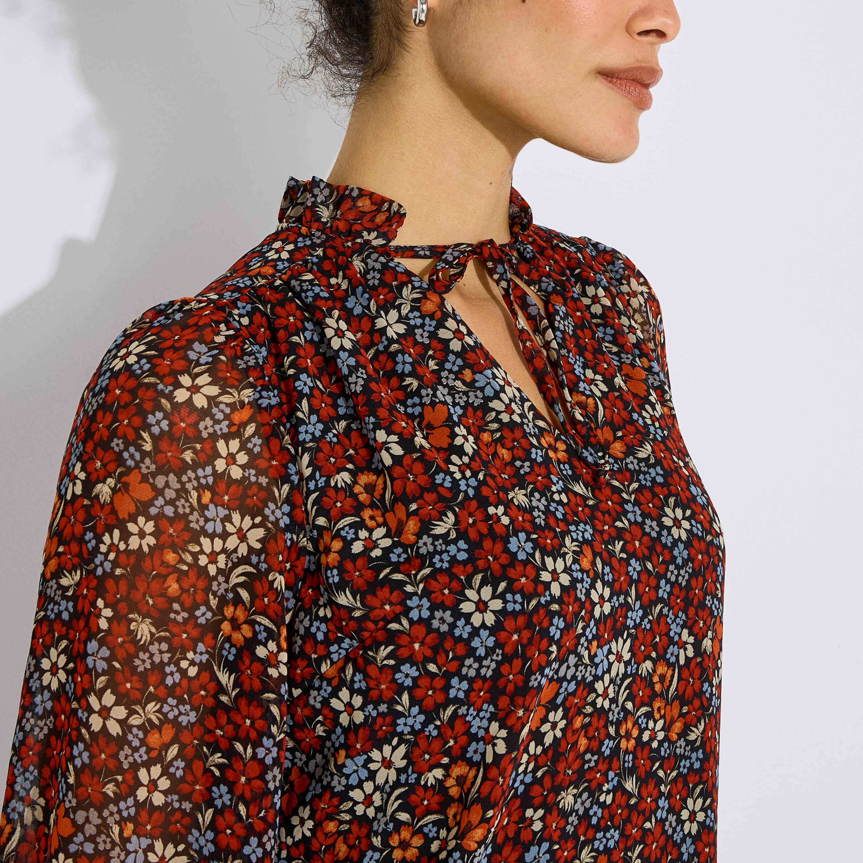 Robe courte imprim&eacute; fleurs femme