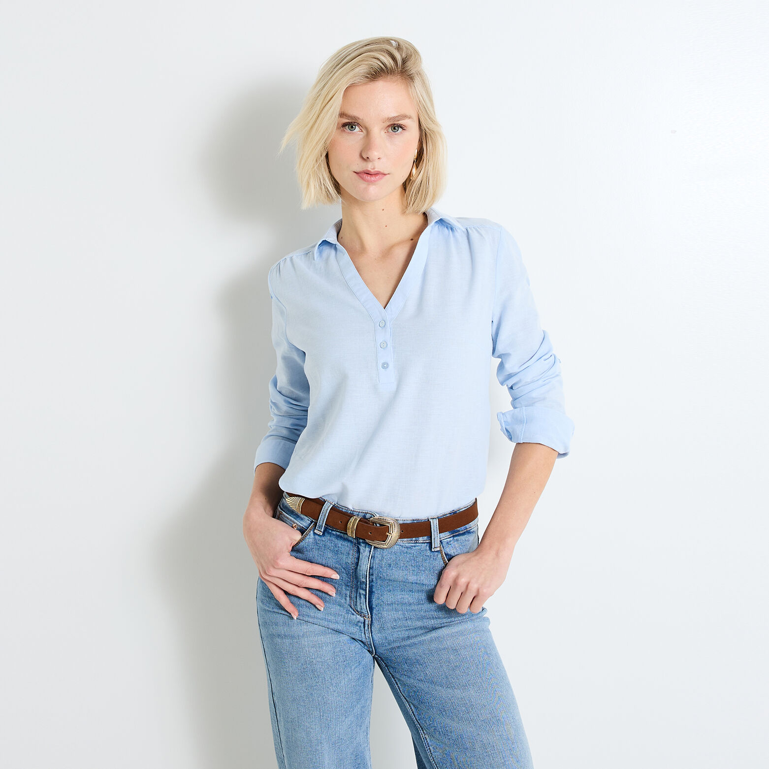 Blouse col chemise femme