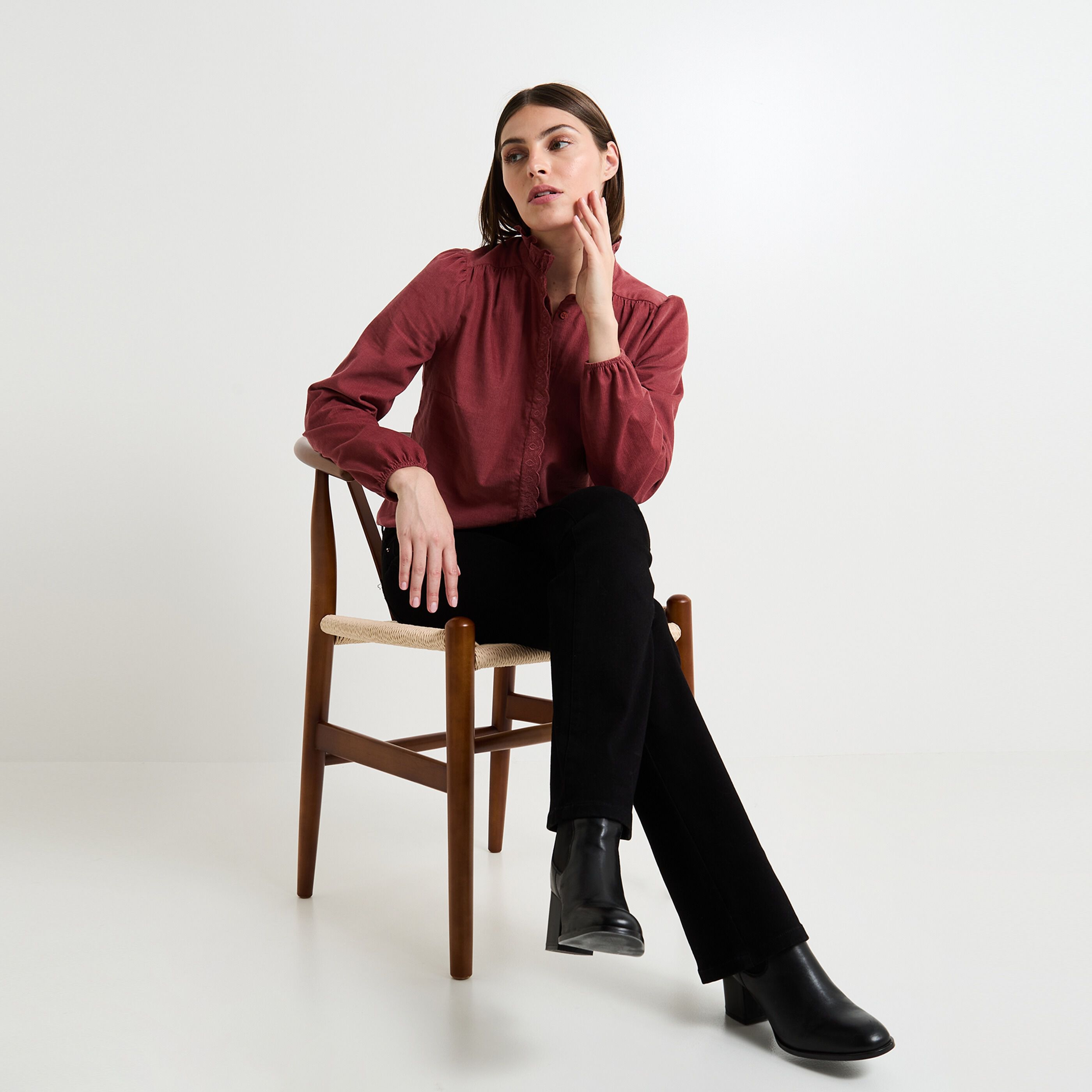 Chemise en velours femme