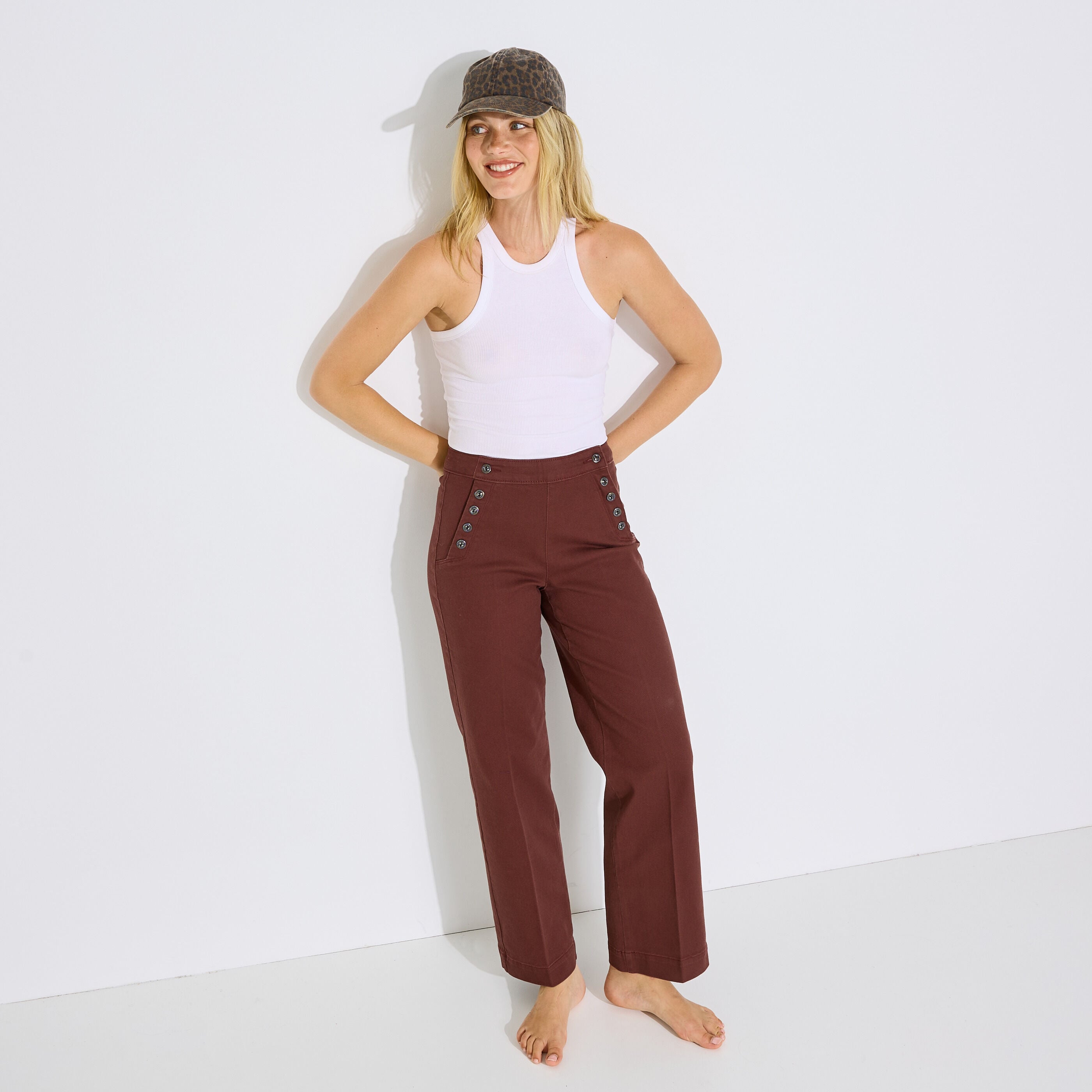 Jean flare &agrave; pont POMPON F02 femme