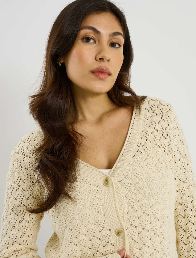Gilet &agrave; boutons col V femme