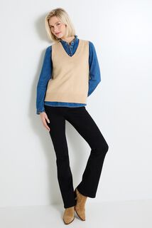 Pull col V femme