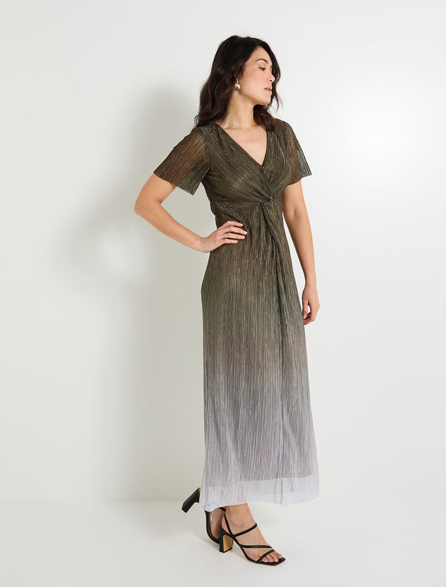 Robe longue irisée femme