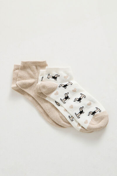 Lot de 2 paires de socquettes femme