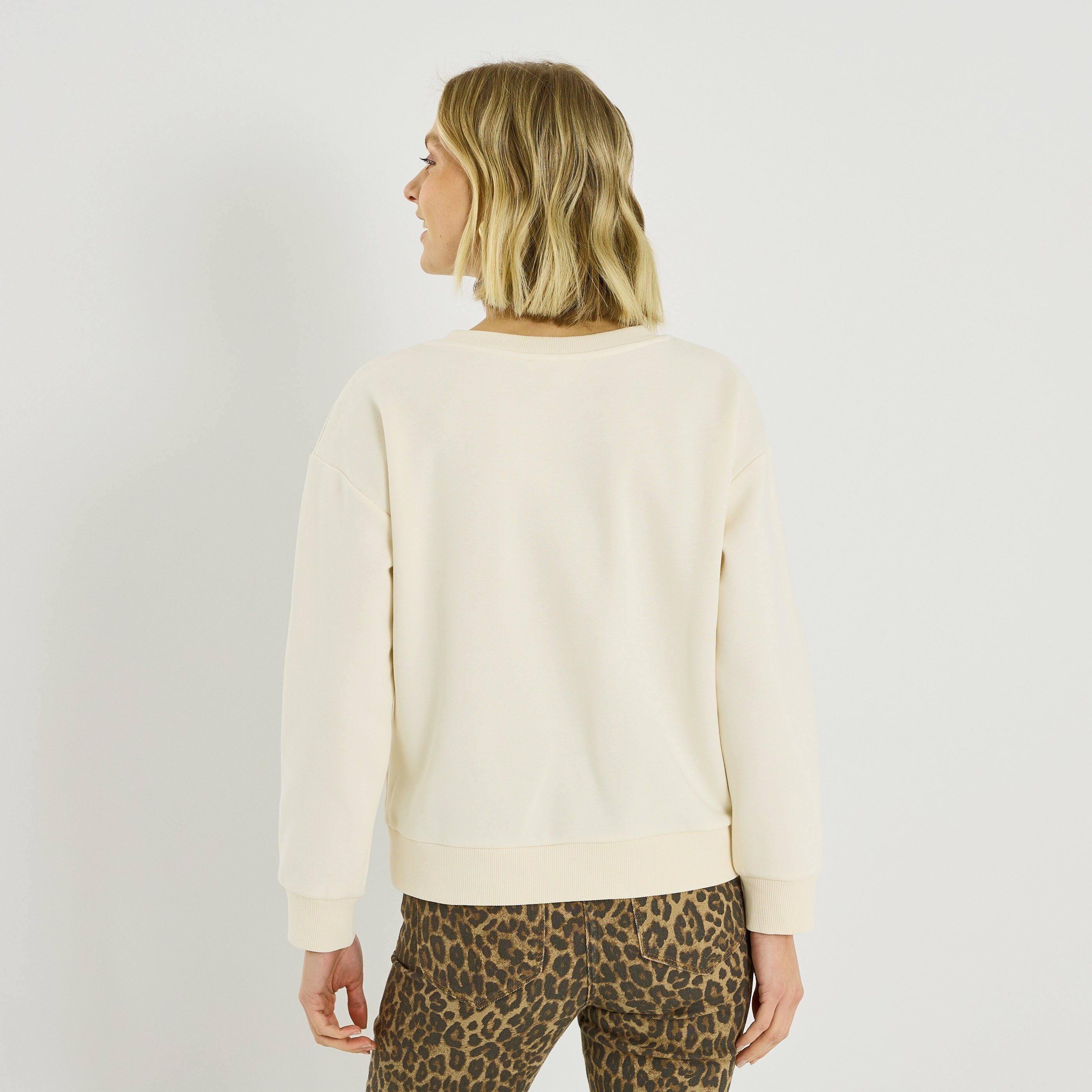 Sweat imprim&eacute; visage femme