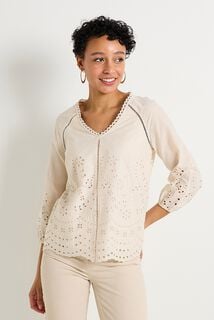 Blouse col V femme
