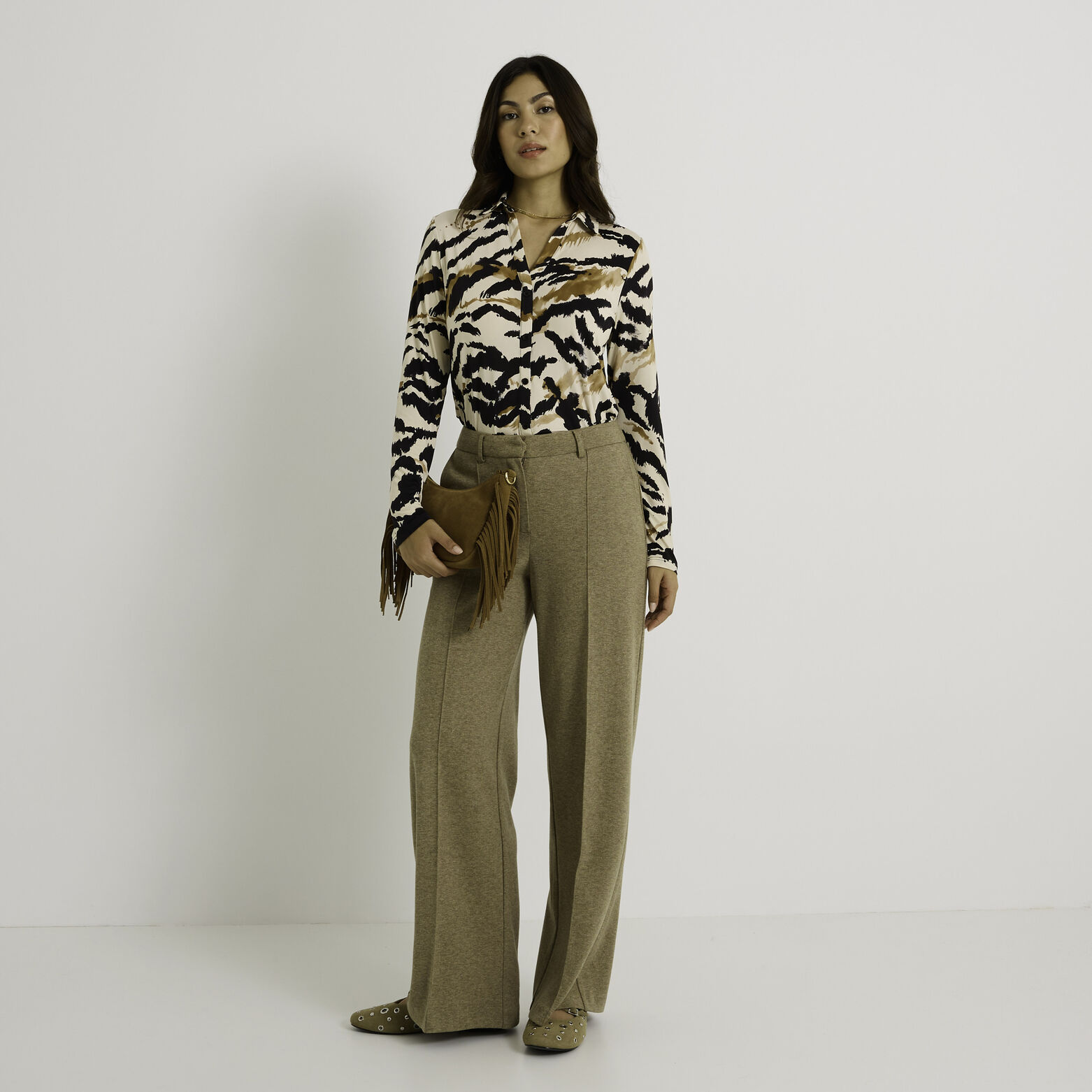 Chemise en maille imprimée femme