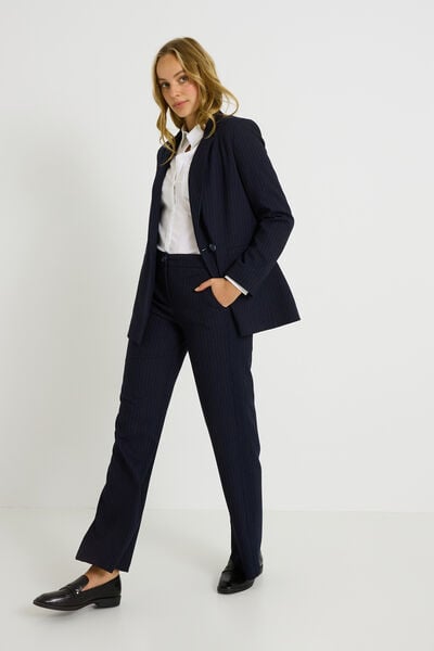 Pantalon tailleur rayé femme