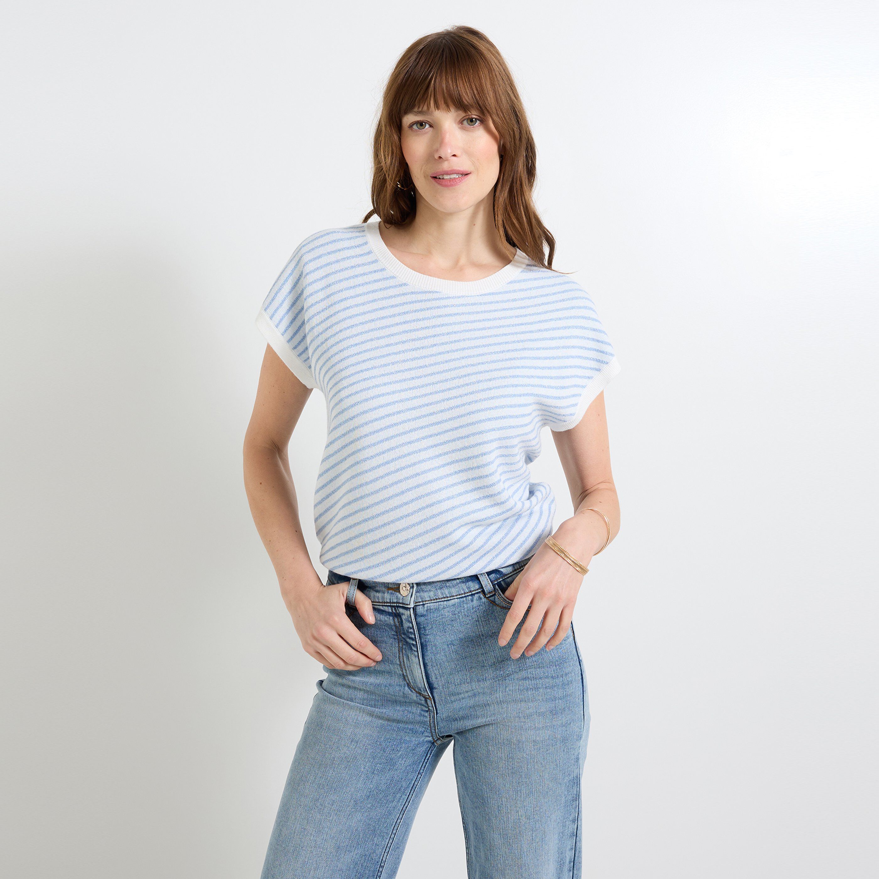 Pull manches courtes femme