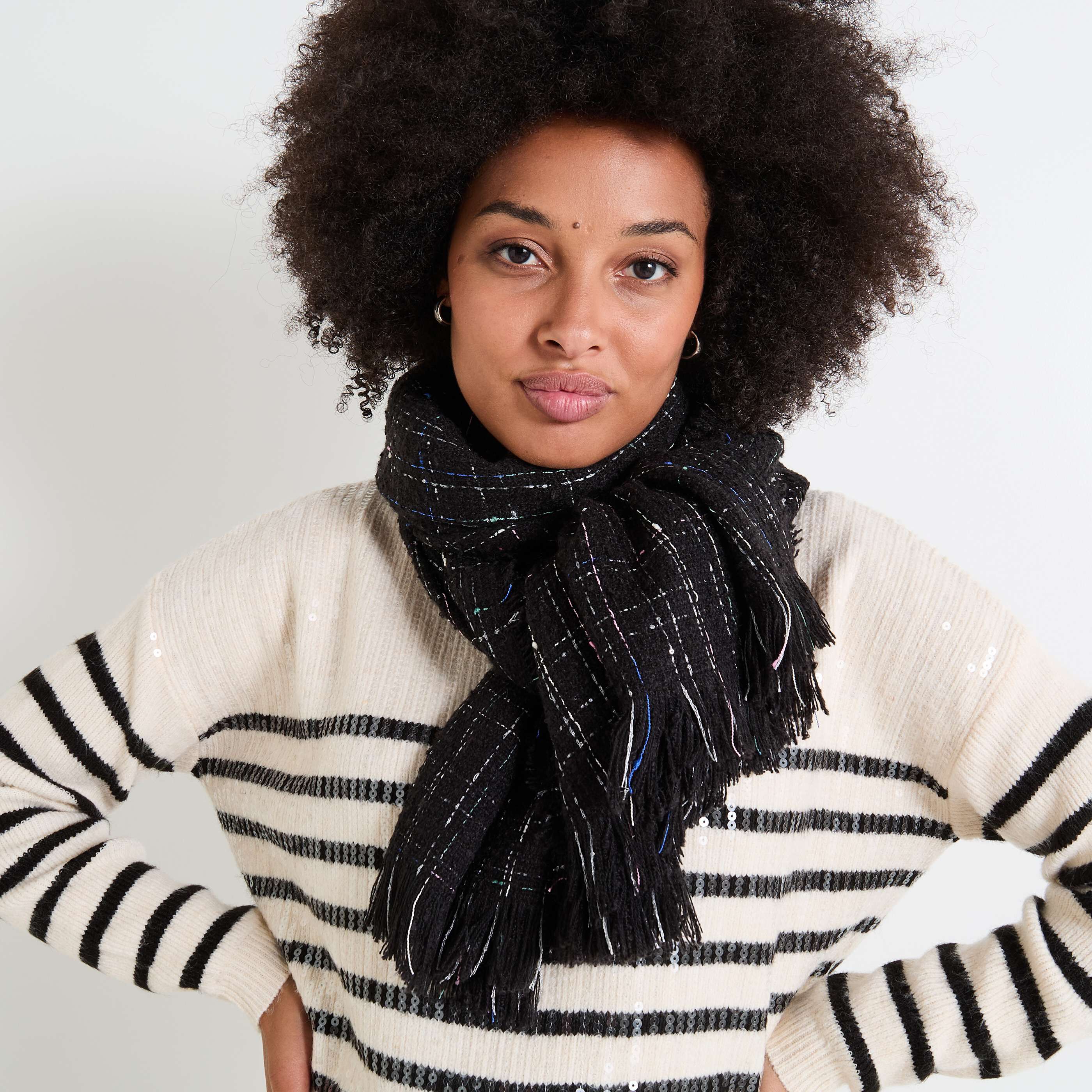 Echarpe ray&eacute;e femme