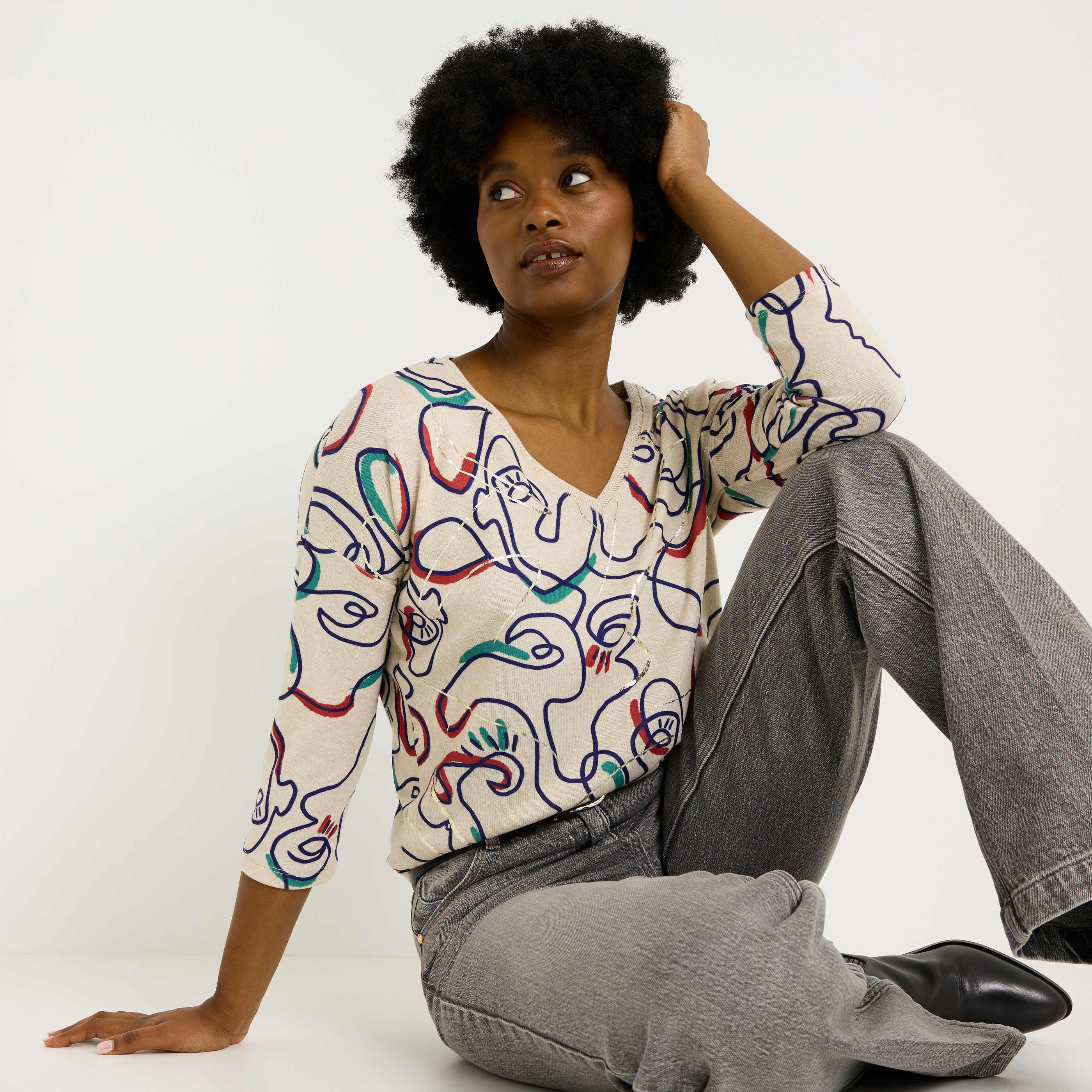 T-shirt manches 3/4 femme