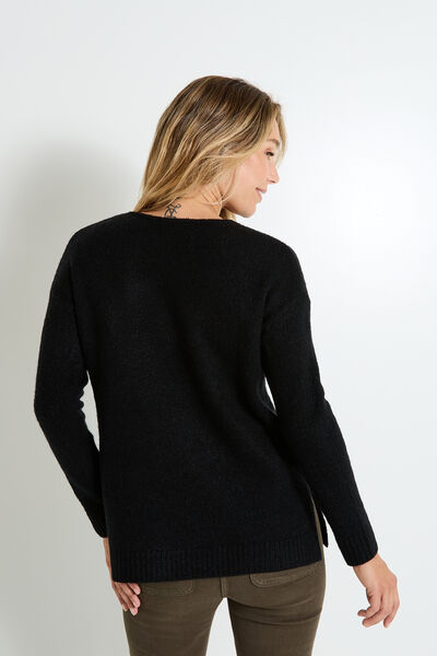 Pull col V femme