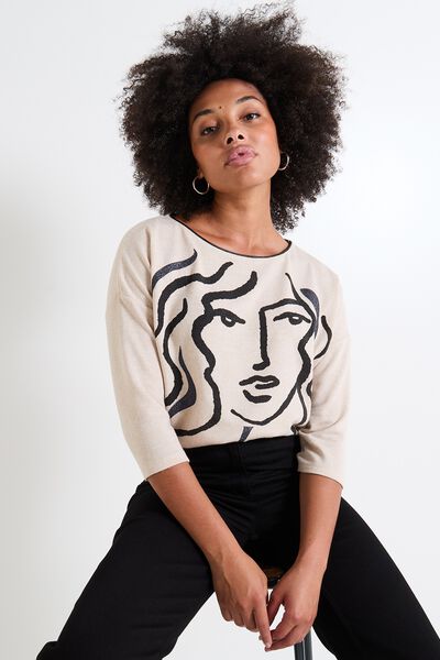 T-shirt col U femme