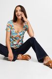T-shirt imprimé fleuri femme