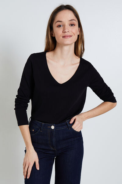 Tshirt col V femme