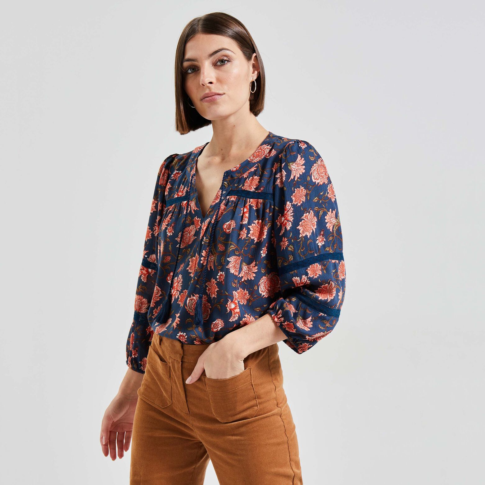 Blouse fleurie femme