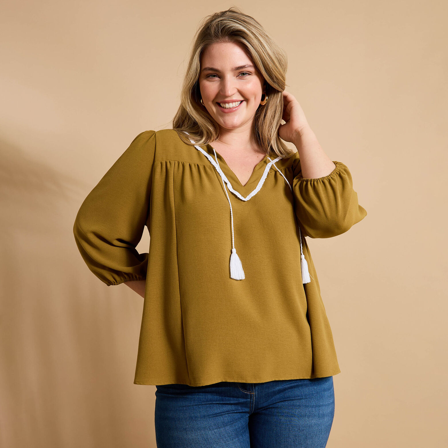 Blouse col V femme