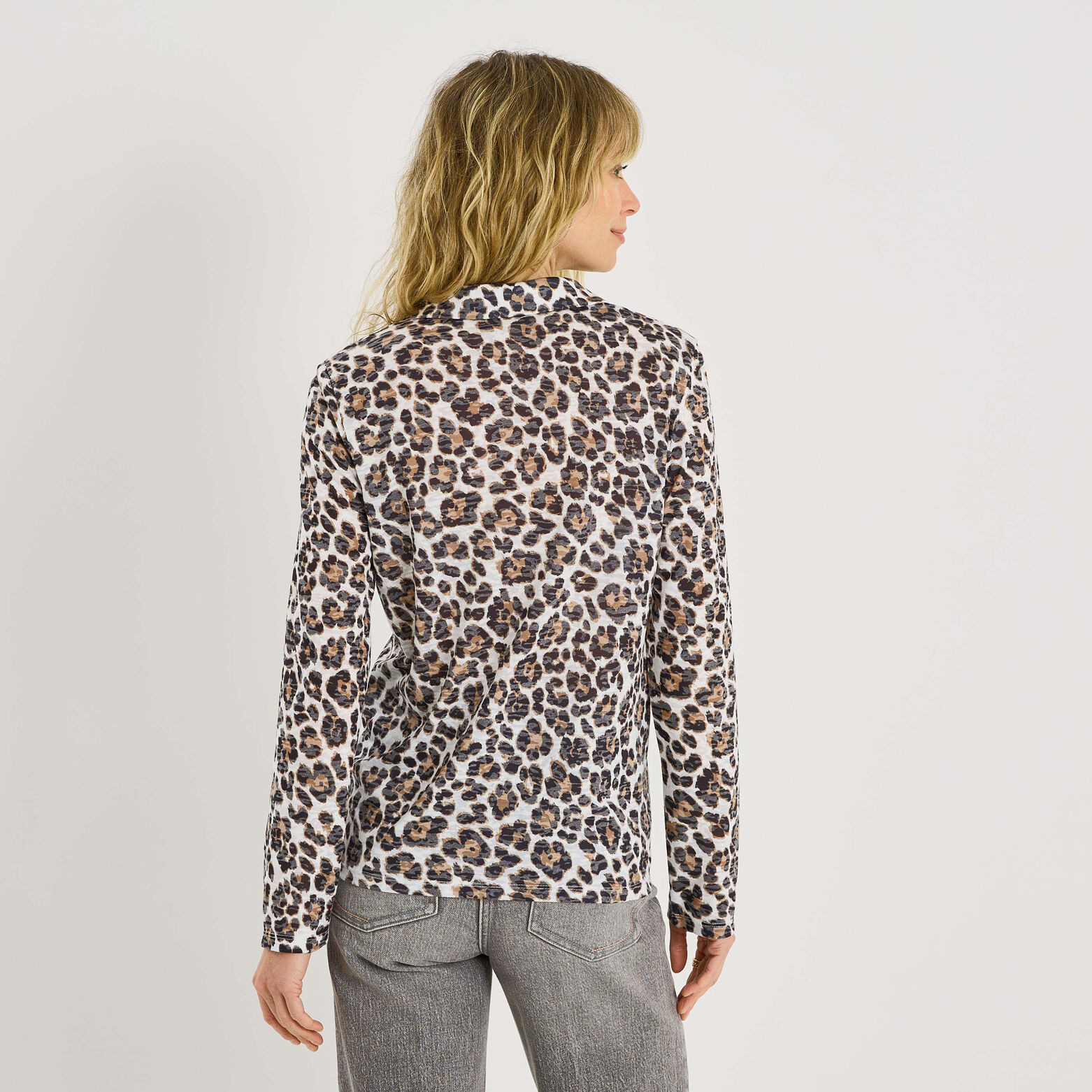 Chemise Imprimé Vichy Grain De Malice Femme - Manches Longues Col Montant