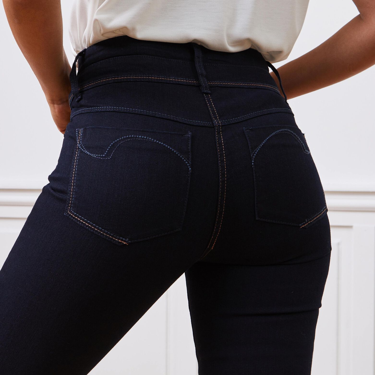 Jean raccourci taille haute HANOI femme