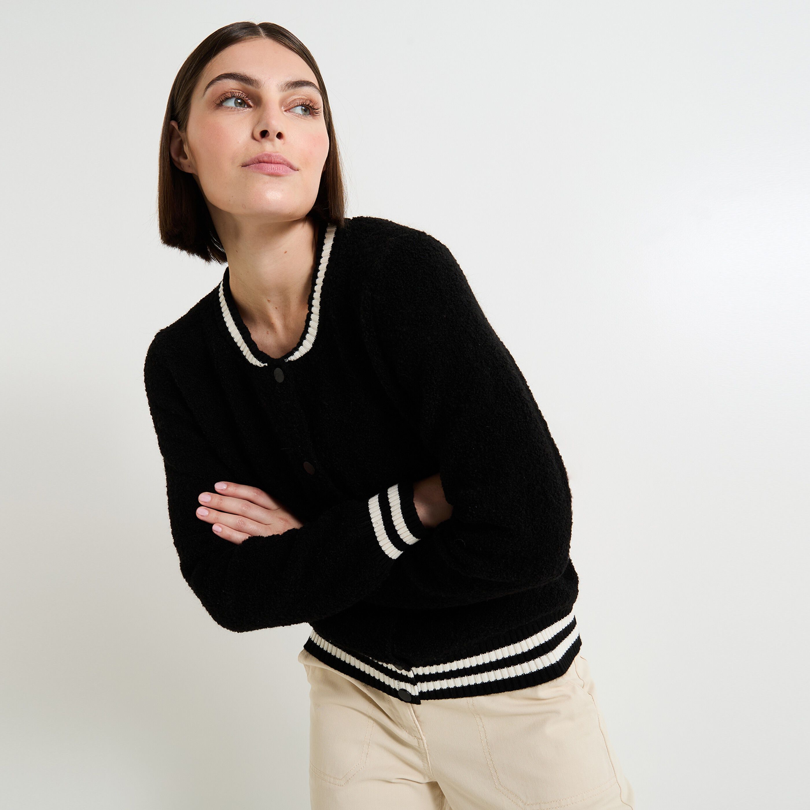Bombers texture femme NOIR Graindemalice
