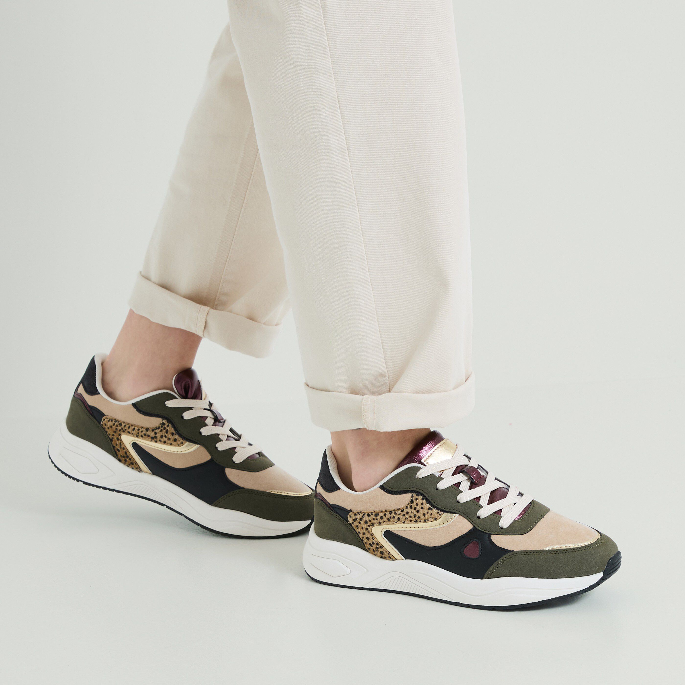 Baskets basses femme KAKI Graindemalice