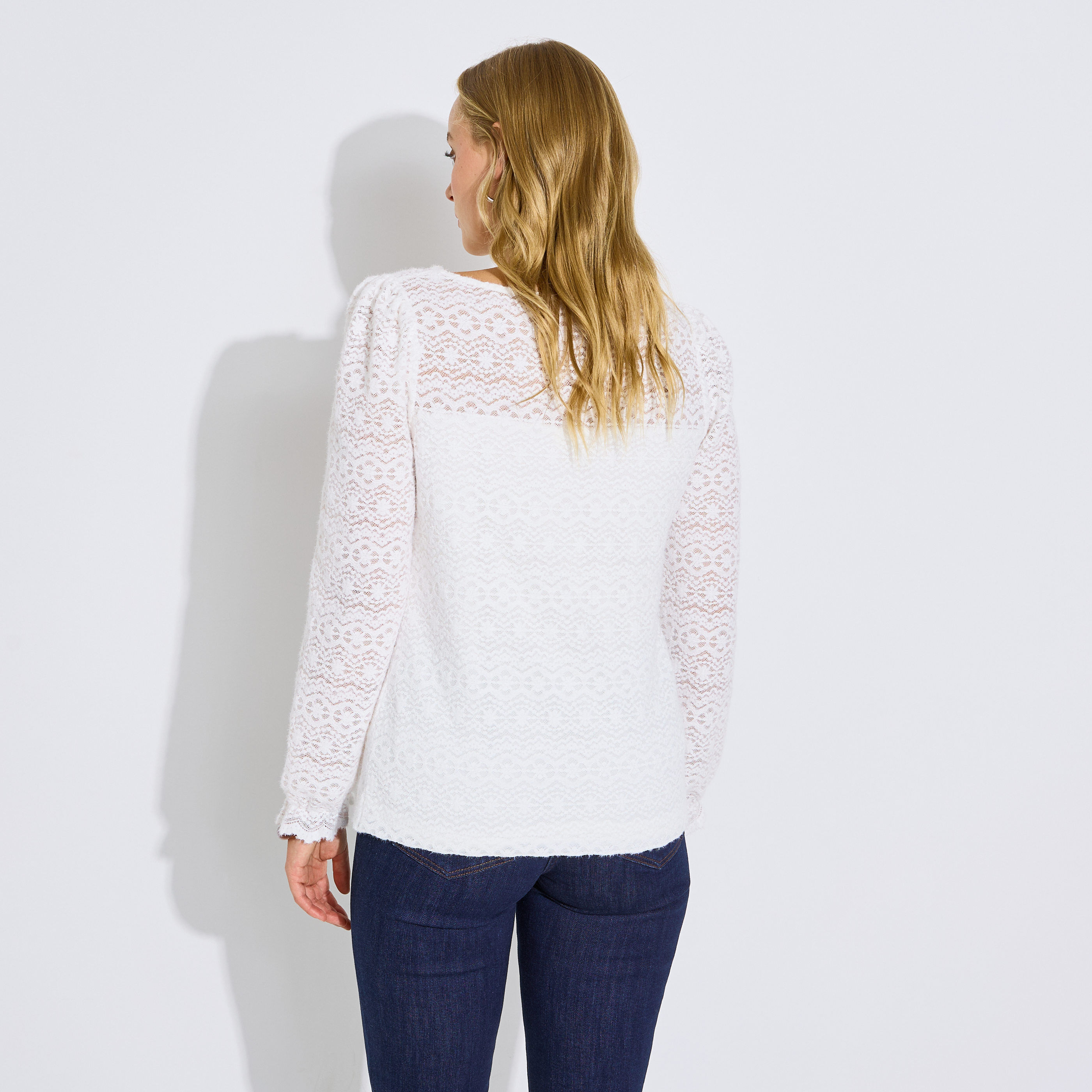 T-shirt ajust&eacute; maille ajour&eacute;e femme