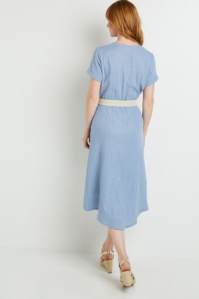 Robe rayée ceinturée femme