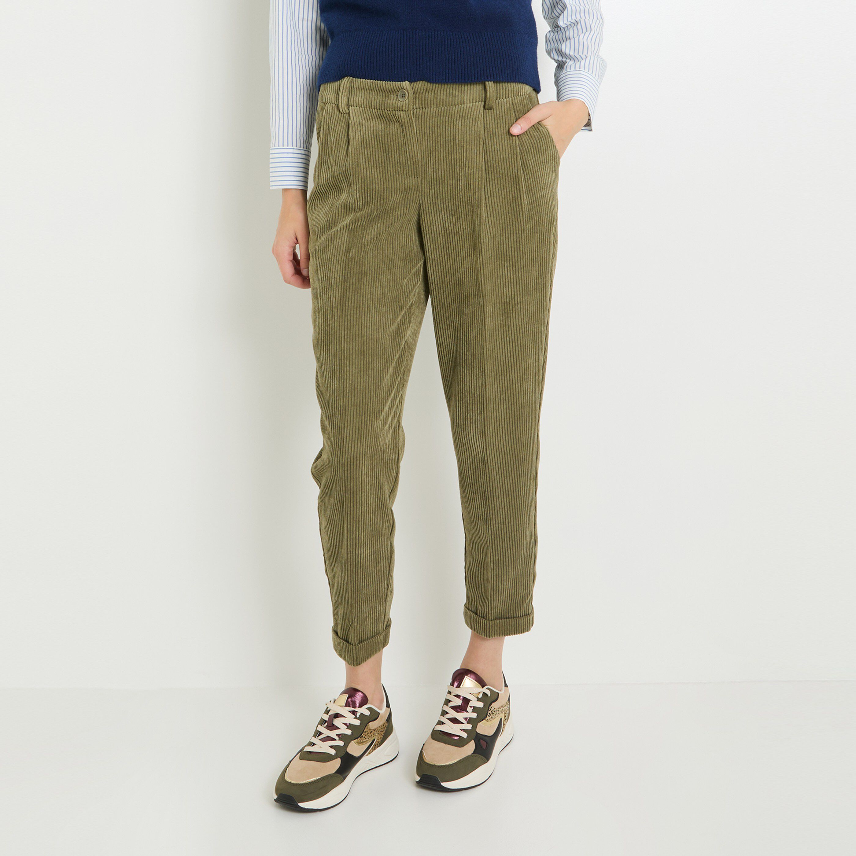 Pantalon velours femme discount