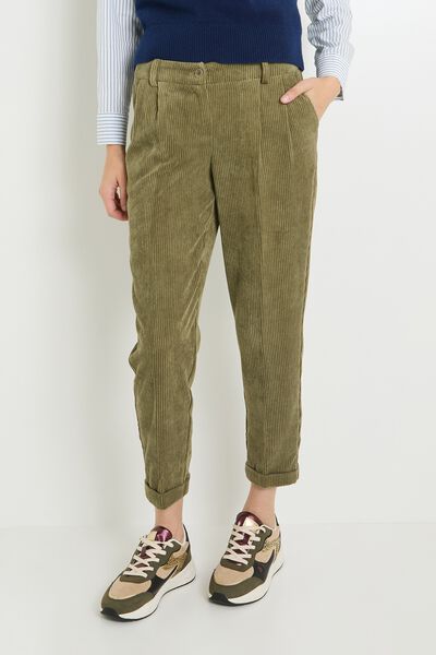 Pantalon velours à pinces femme