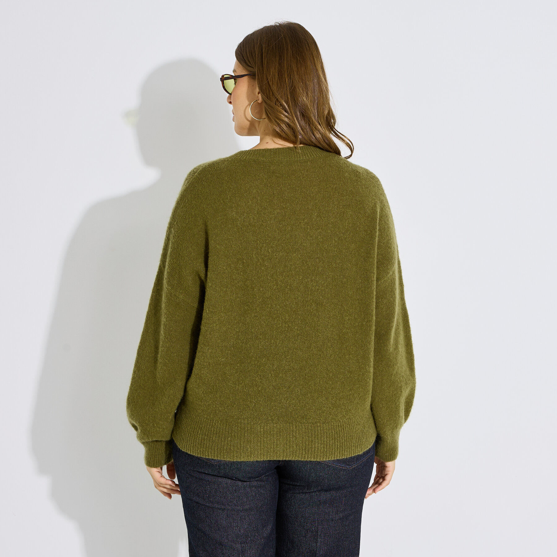 Pull col rond maille moelleuse femme