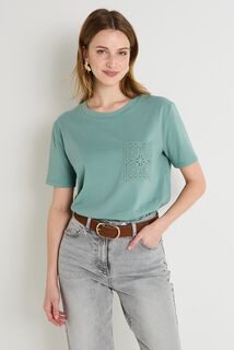 T-shirt poche crochet femme