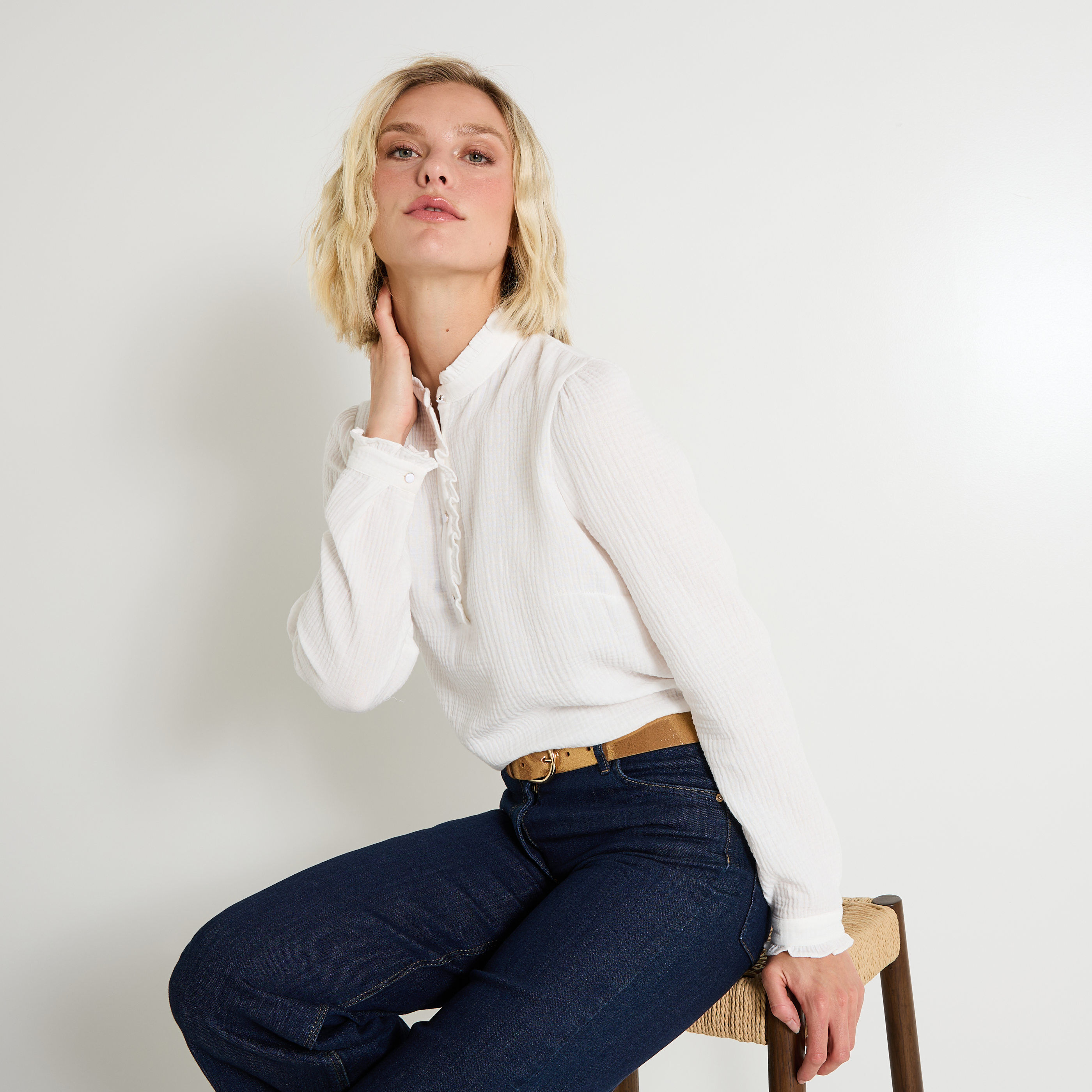 Blouse en gaze de coton femme