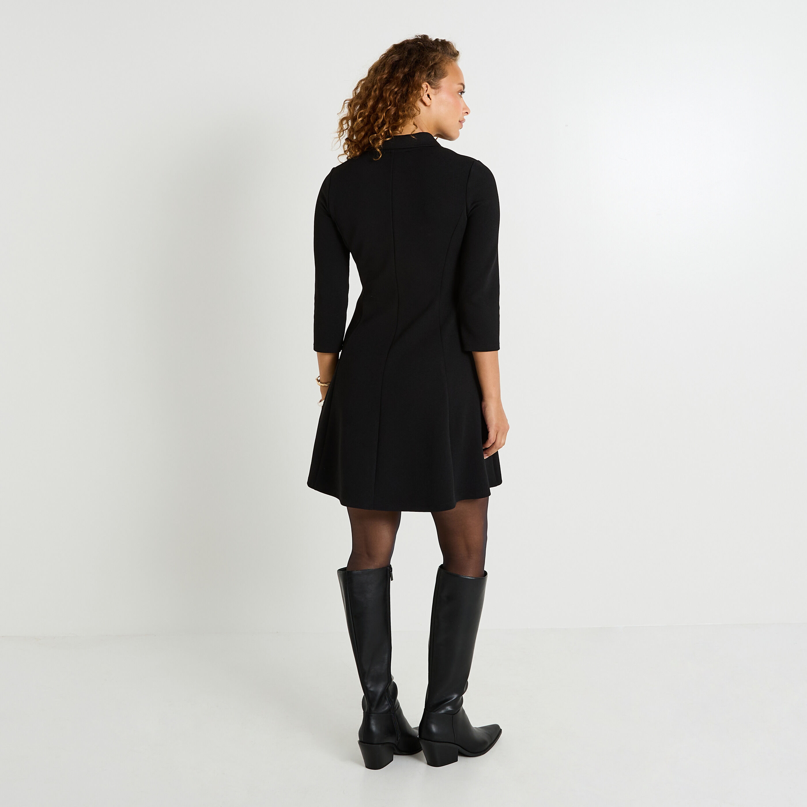 Robe trap&egrave;ze en maille milano 