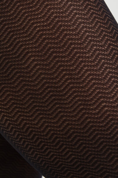 Collant semi opaque chevrons femme