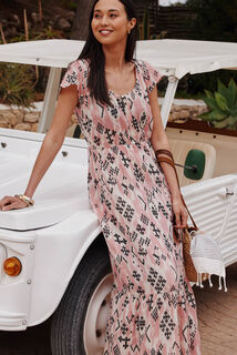 Robe longue imprimée femme