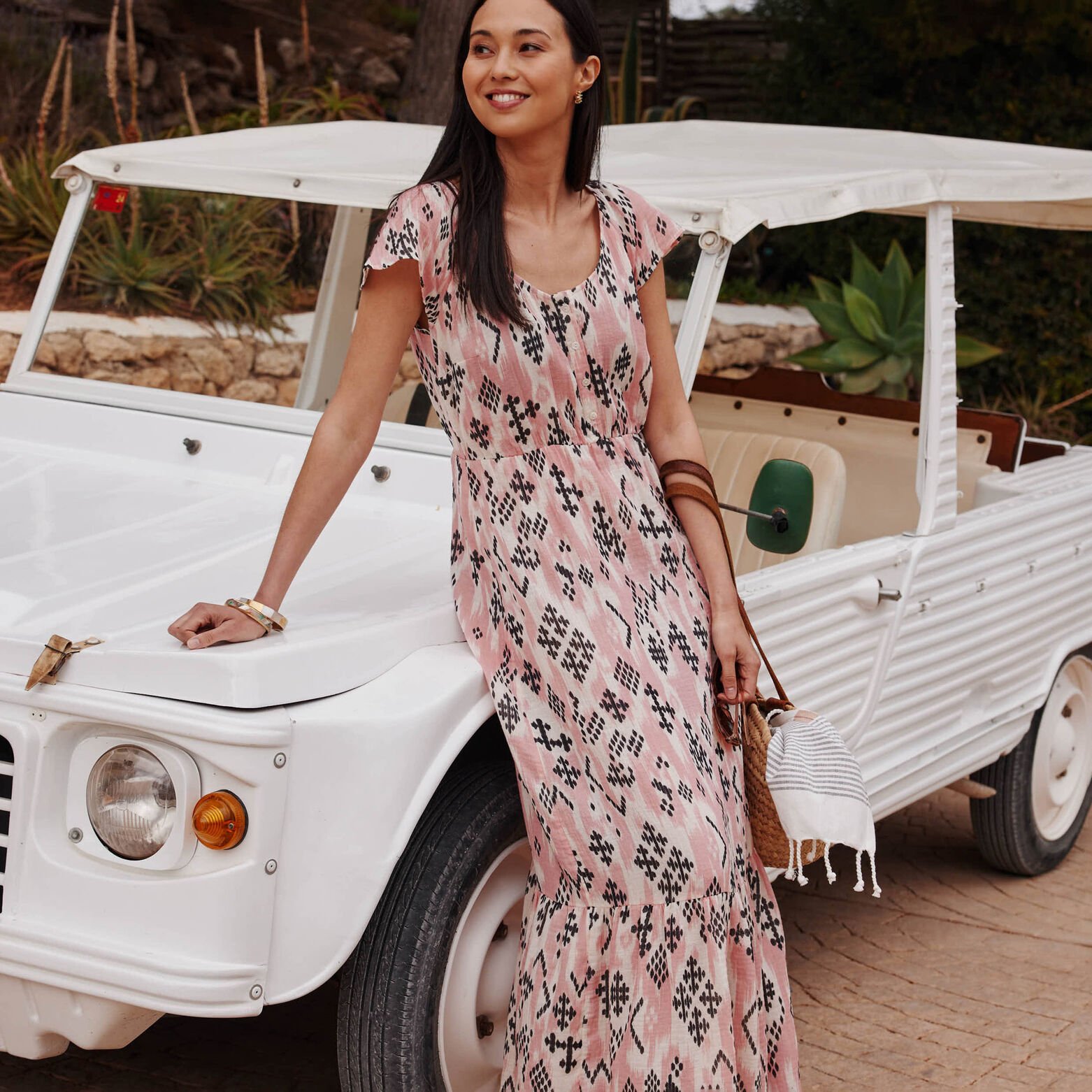 Robe longue imprimée femme