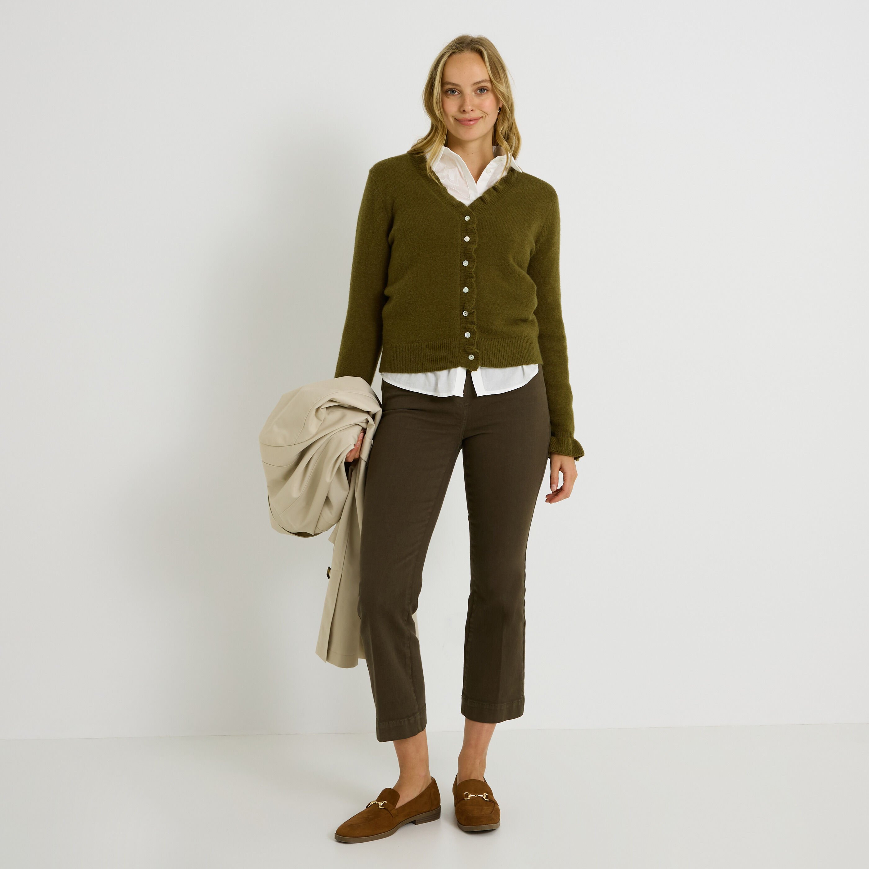 Gilet avec volants femme