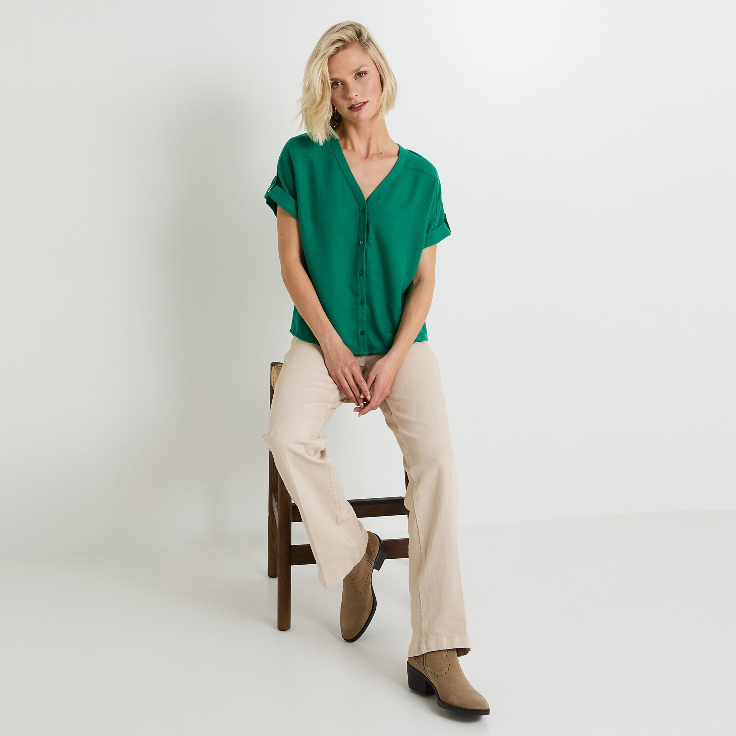 Chemise manches courtes femme