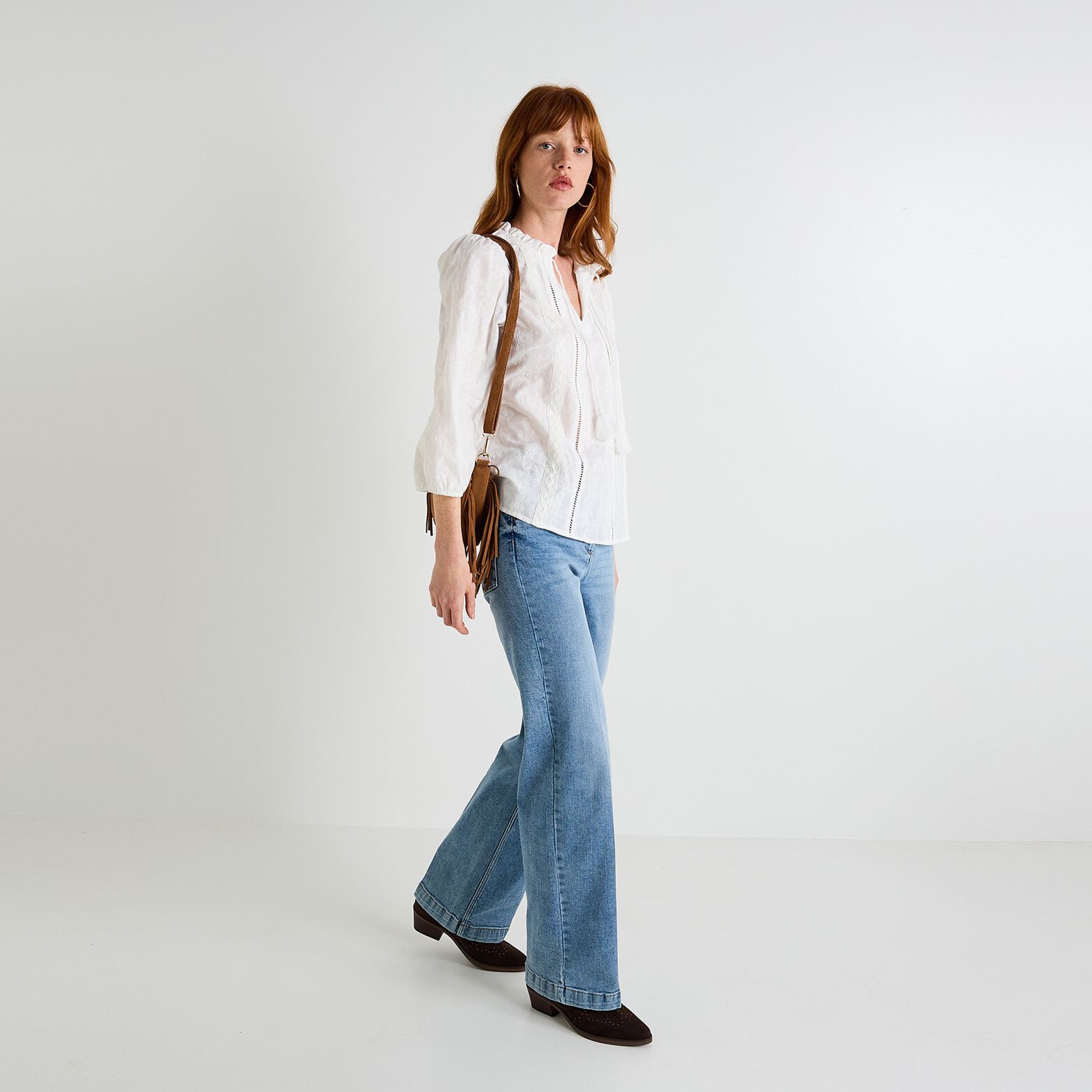 Blouse brodée femme