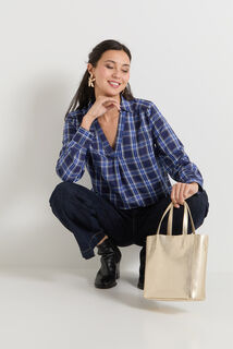 Blouse à carreaux femme