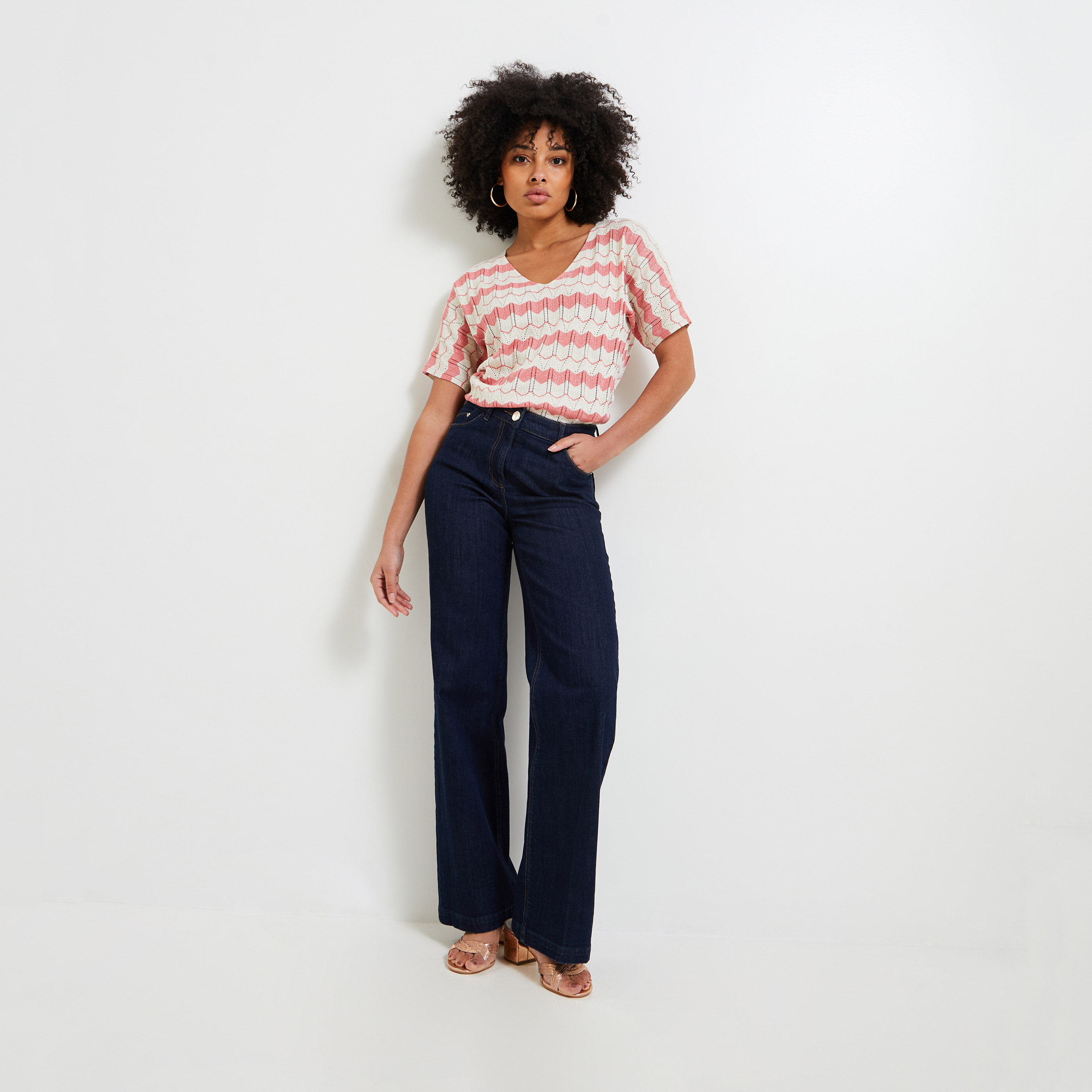 Pull maille ajouree femme ROSE Graindemalice